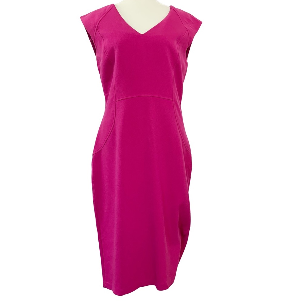 Vince Camuto Sleeveless Fuchsia V-neck Dress 10